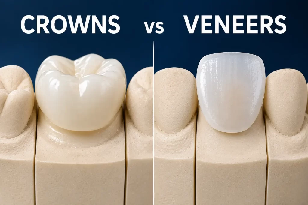 crowns vs veneers which is better